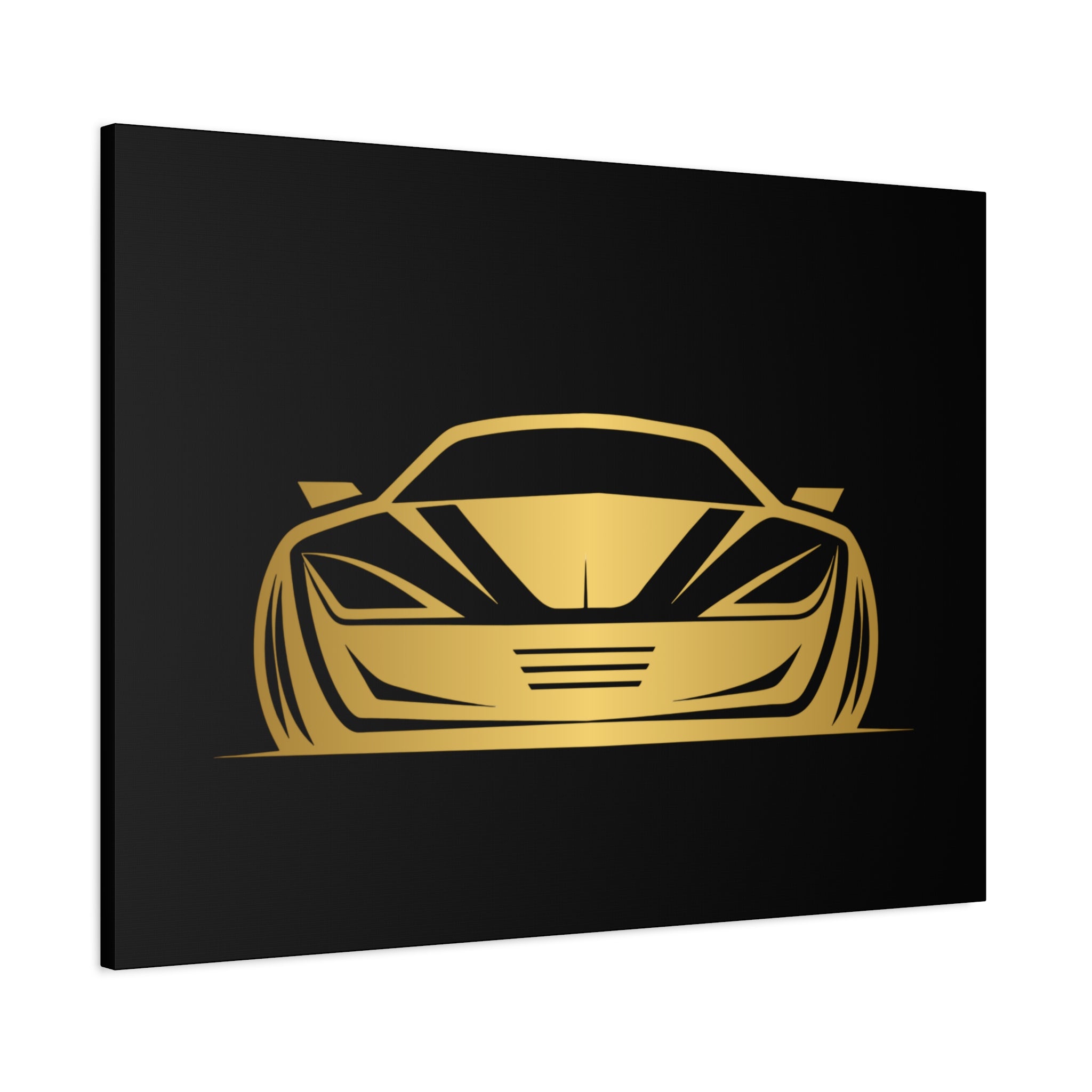 Golden Sports Car Canvas Print — Modern Automotive Wall Art