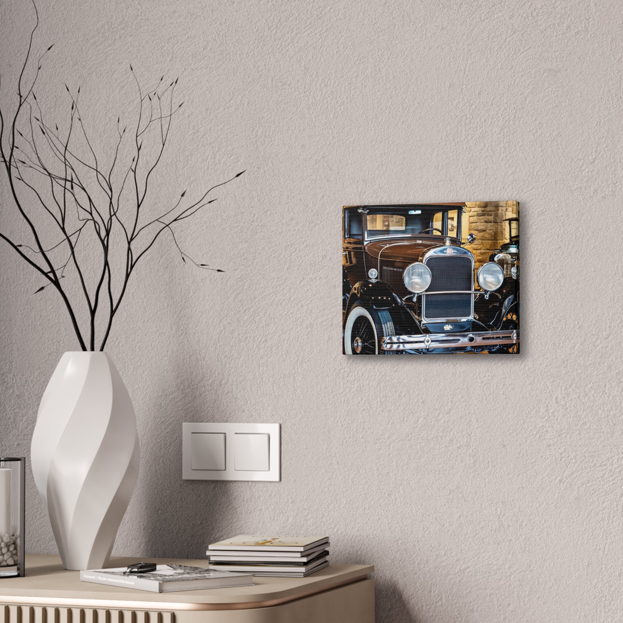 Vintage Classic Car Canvas Wall Art - Antique Auto Photography Print