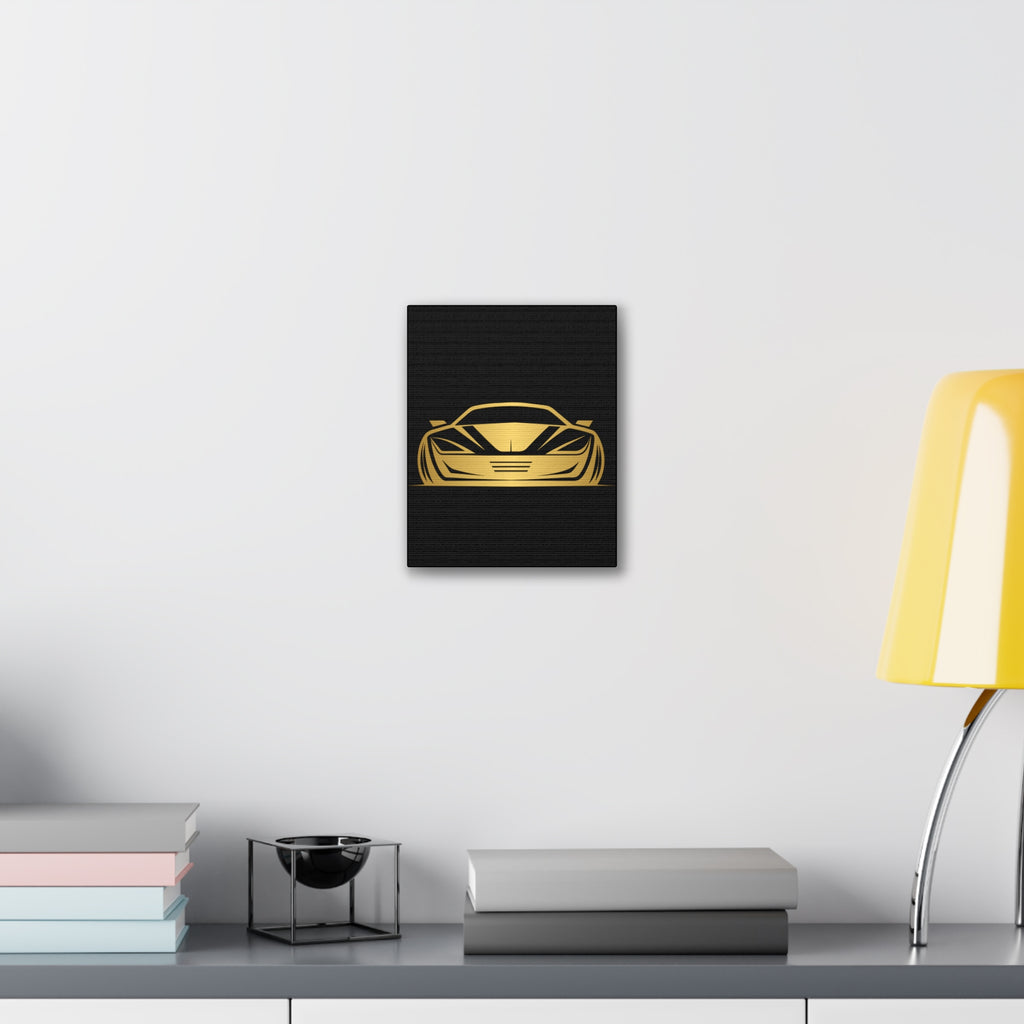 Gold Sports Car Canvas Print — Modern Automotive Wall Art