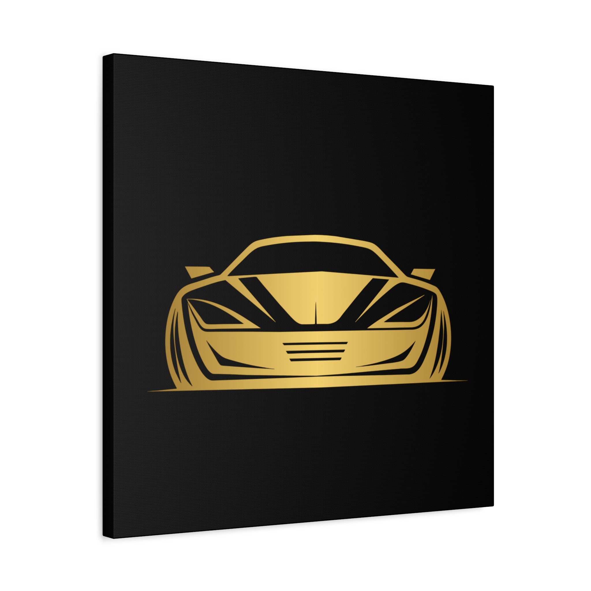 Golden Sports Car Canvas Print — Modern Automotive Wall Art