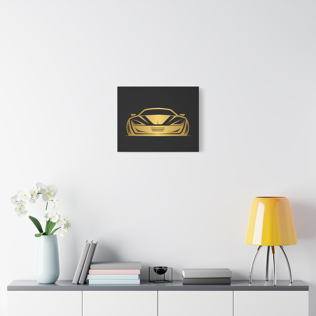 Golden Sports Car Canvas Print — Modern Automotive Wall Art