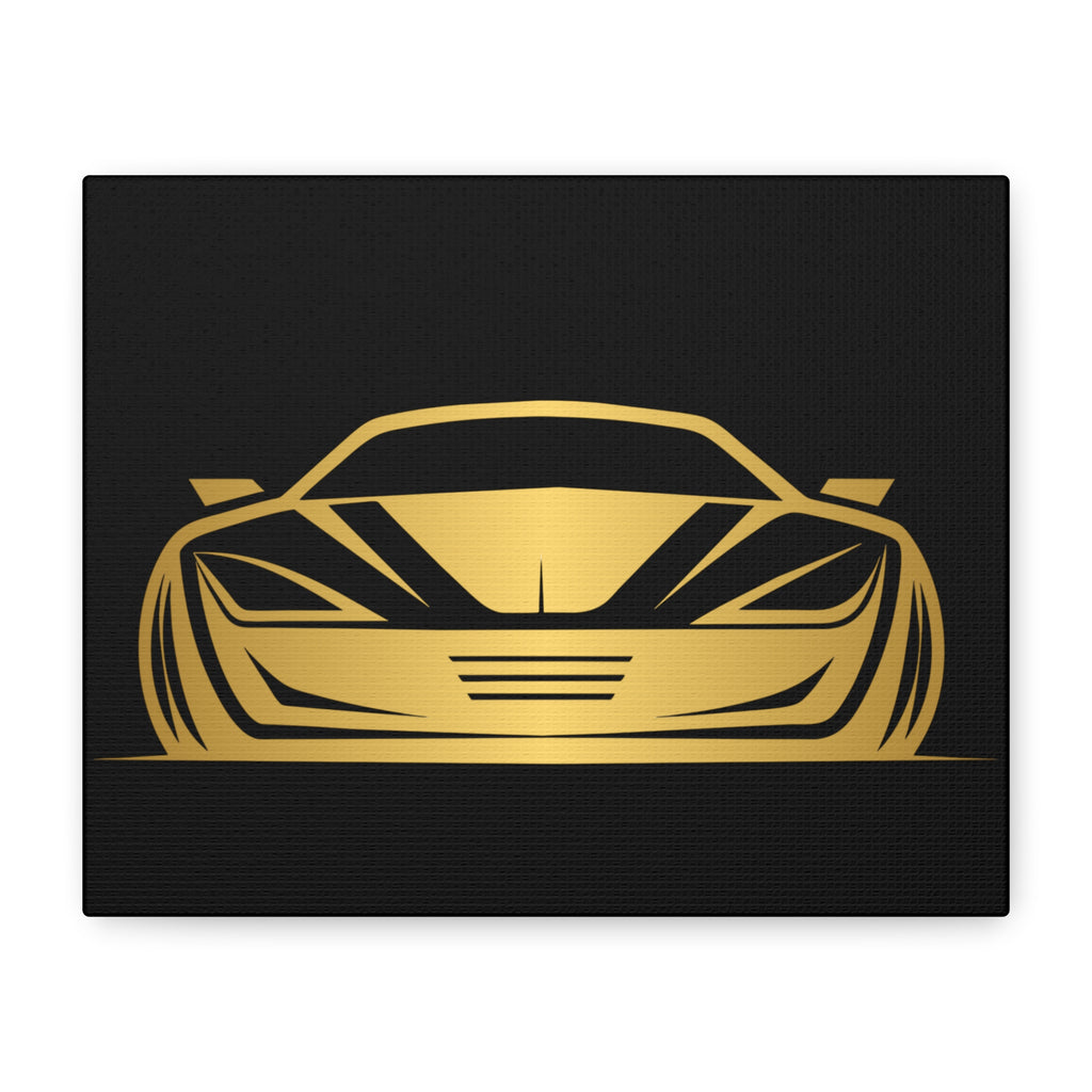 Golden Sports Car Canvas Print — Modern Automotive Wall Art