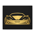 Golden Sports Car Canvas Print — Modern Automotive Wall Art