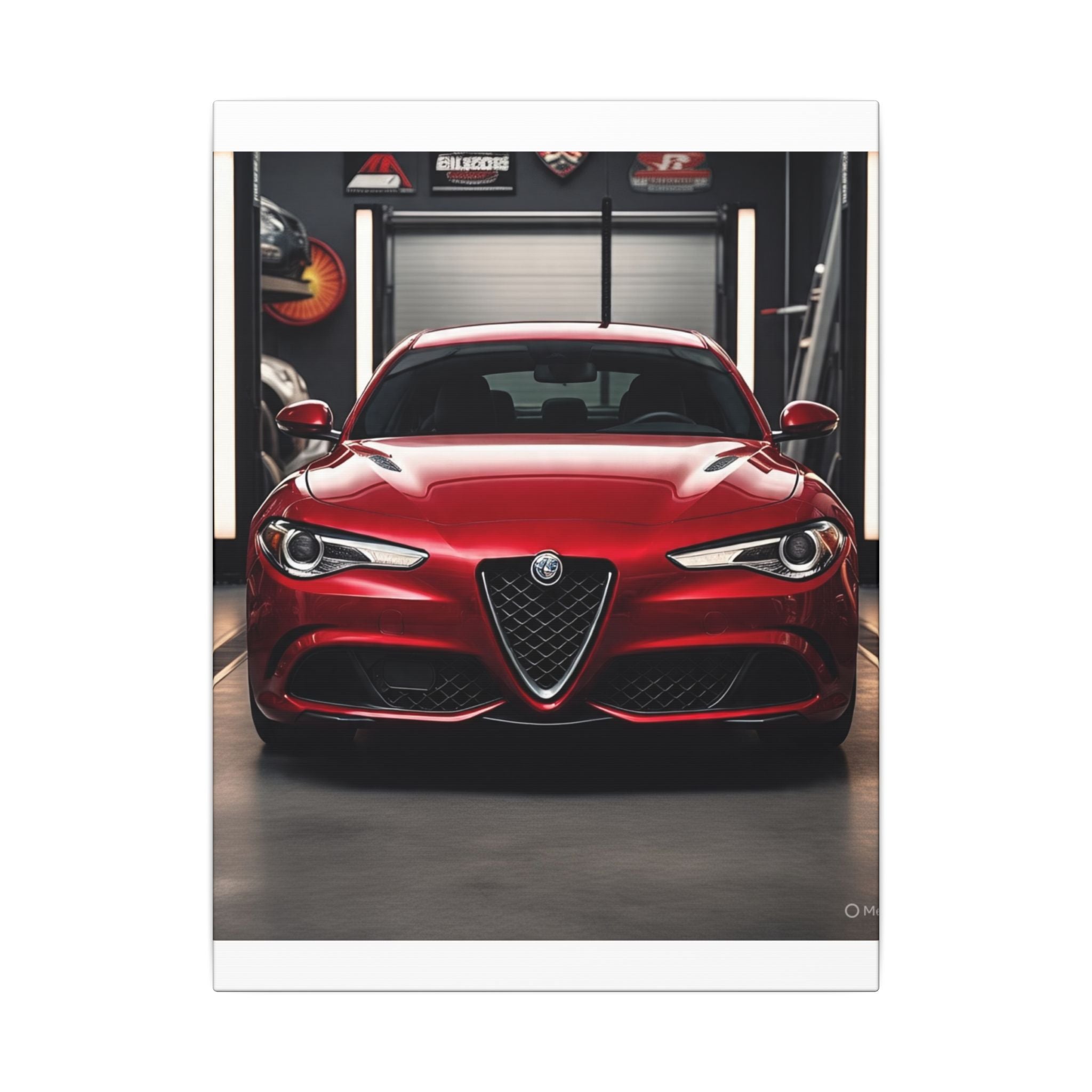 Alfa Romeo Giulia Front View Matte Canvas Wall Art — Stretched Car Photography Print