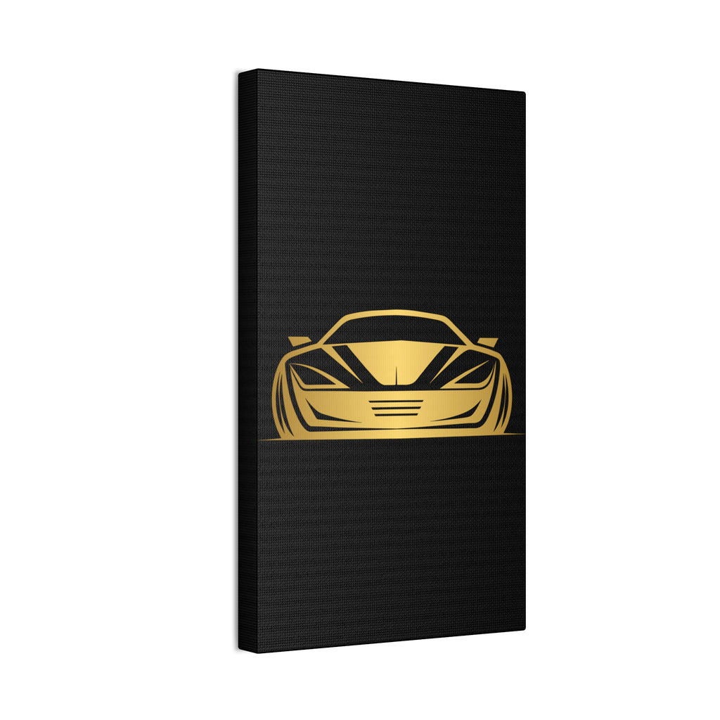 Gold Sports Car Canvas Print — Modern Automotive Wall Art