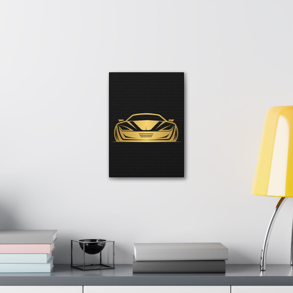 Gold Sports Car Canvas Print — Modern Automotive Wall Art