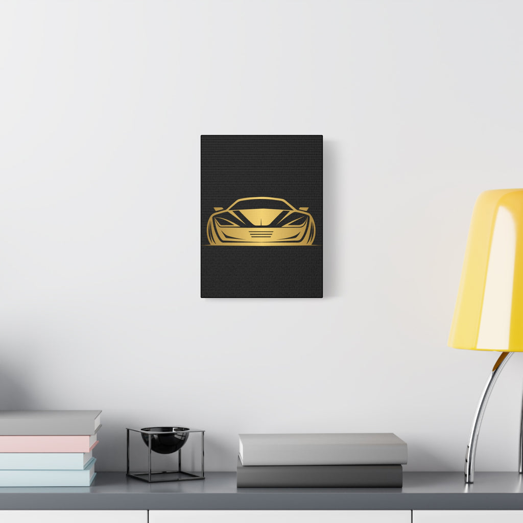 Golden Sports Car Canvas Print — Modern Automotive Wall Art