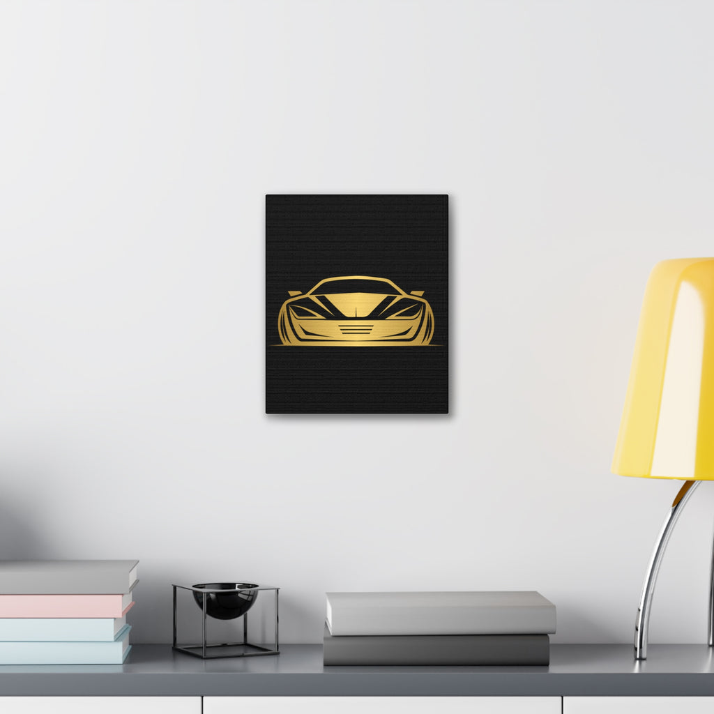 Gold Sports Car Canvas Print — Modern Automotive Wall Art