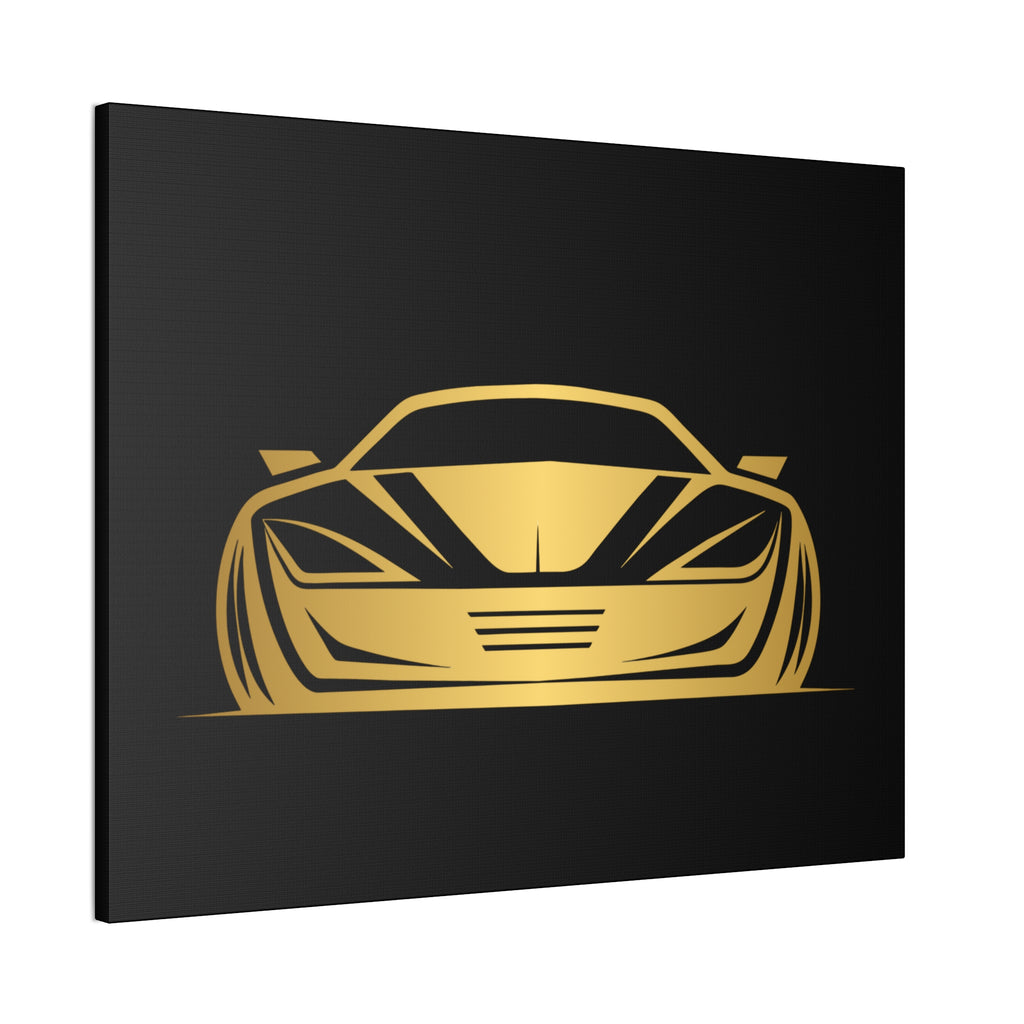 Gold Sports Car Canvas Print — Modern Automotive Wall Art