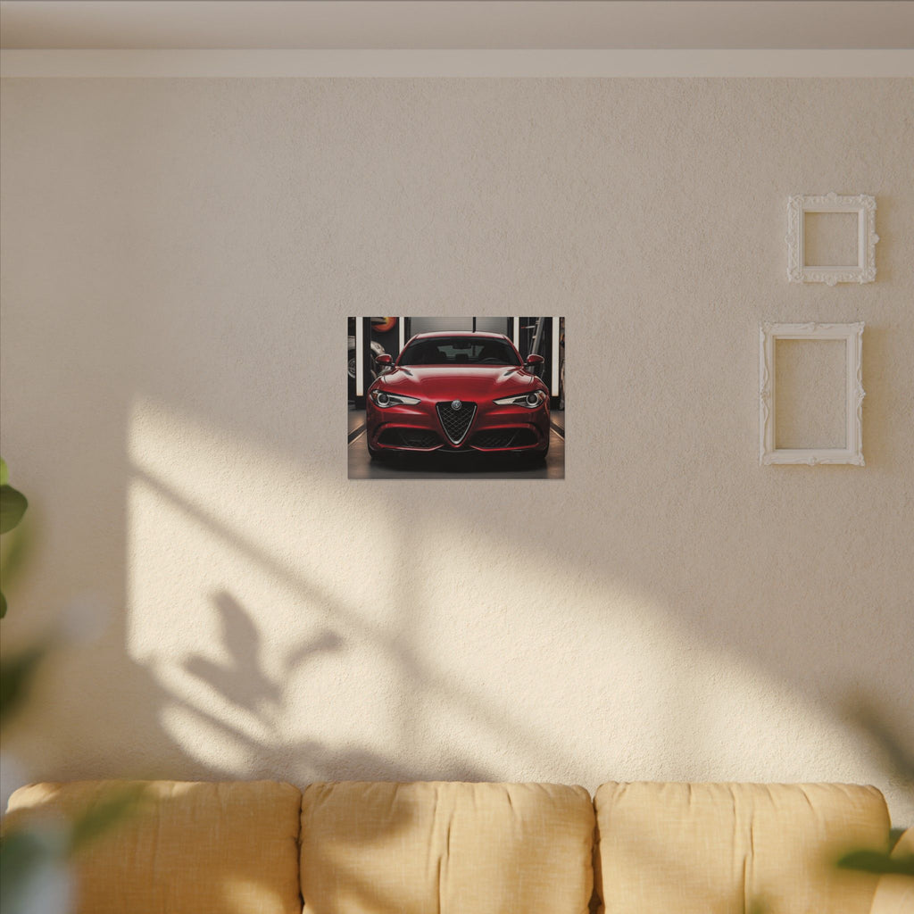 Alfa Romeo Giulia Front View Matte Canvas Wall Art — Stretched Car Photography Print