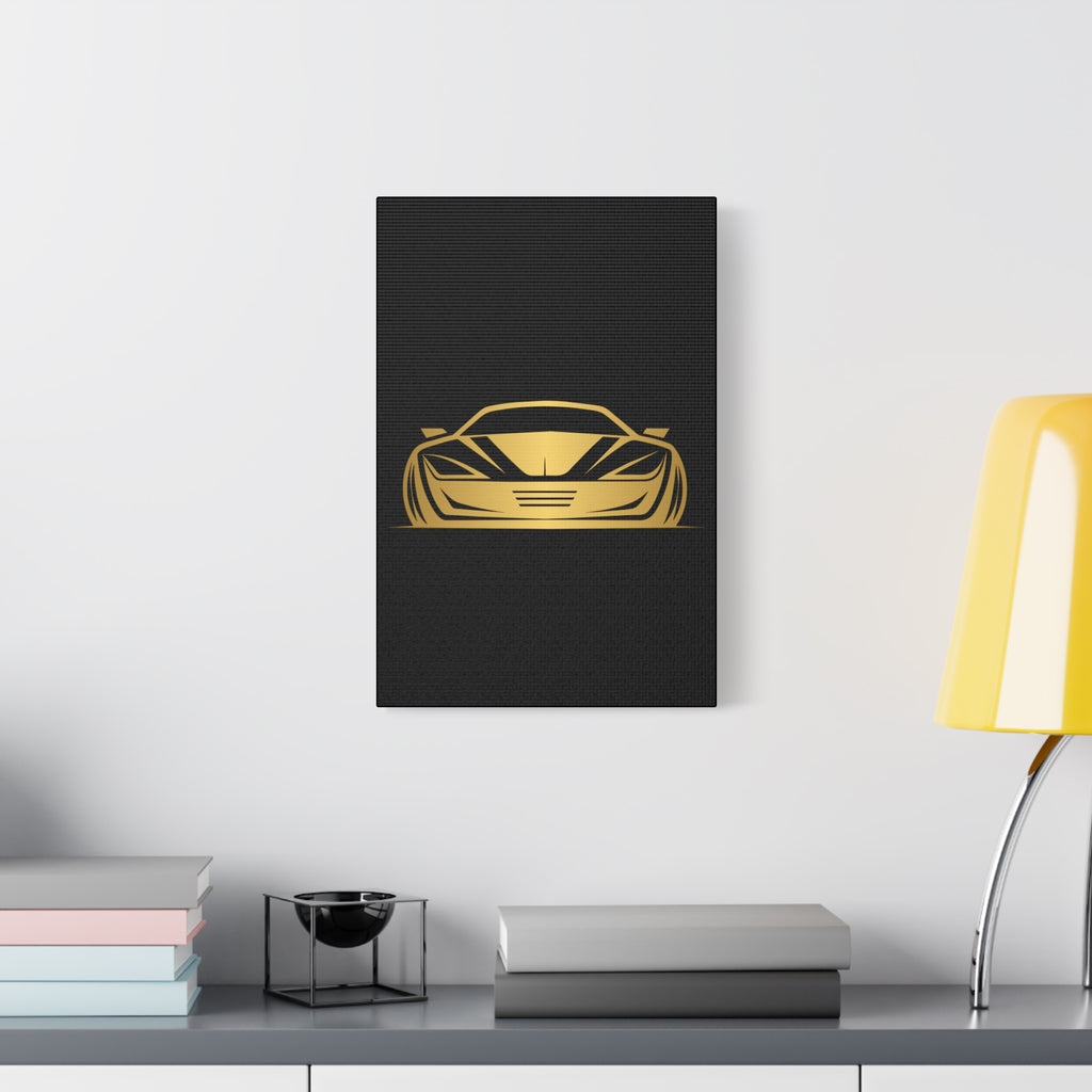 Golden Sports Car Canvas Print — Modern Automotive Wall Art
