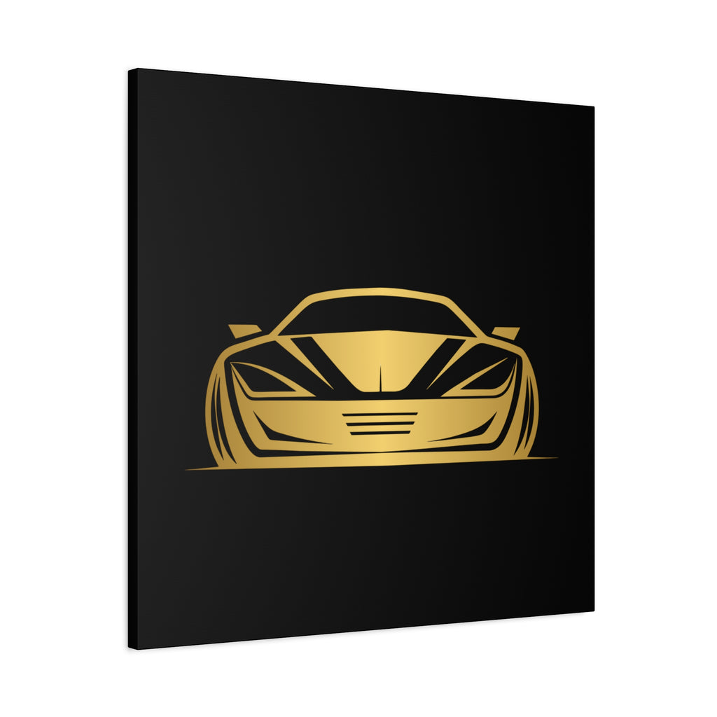 Golden Sports Car Canvas Print — Modern Automotive Wall Art