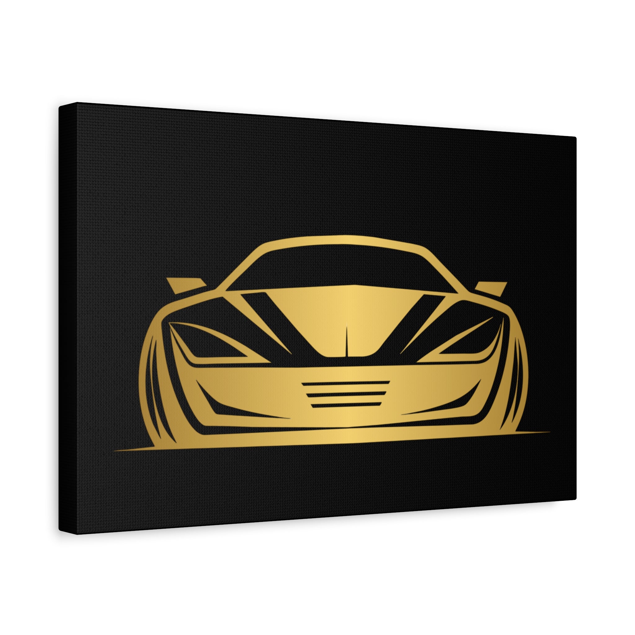 Golden Sports Car Canvas Print — Modern Automotive Wall Art
