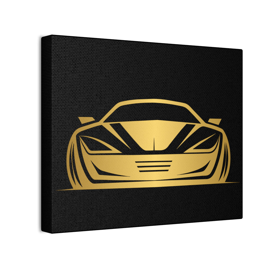 Gold Sports Car Canvas Print — Modern Automotive Wall Art