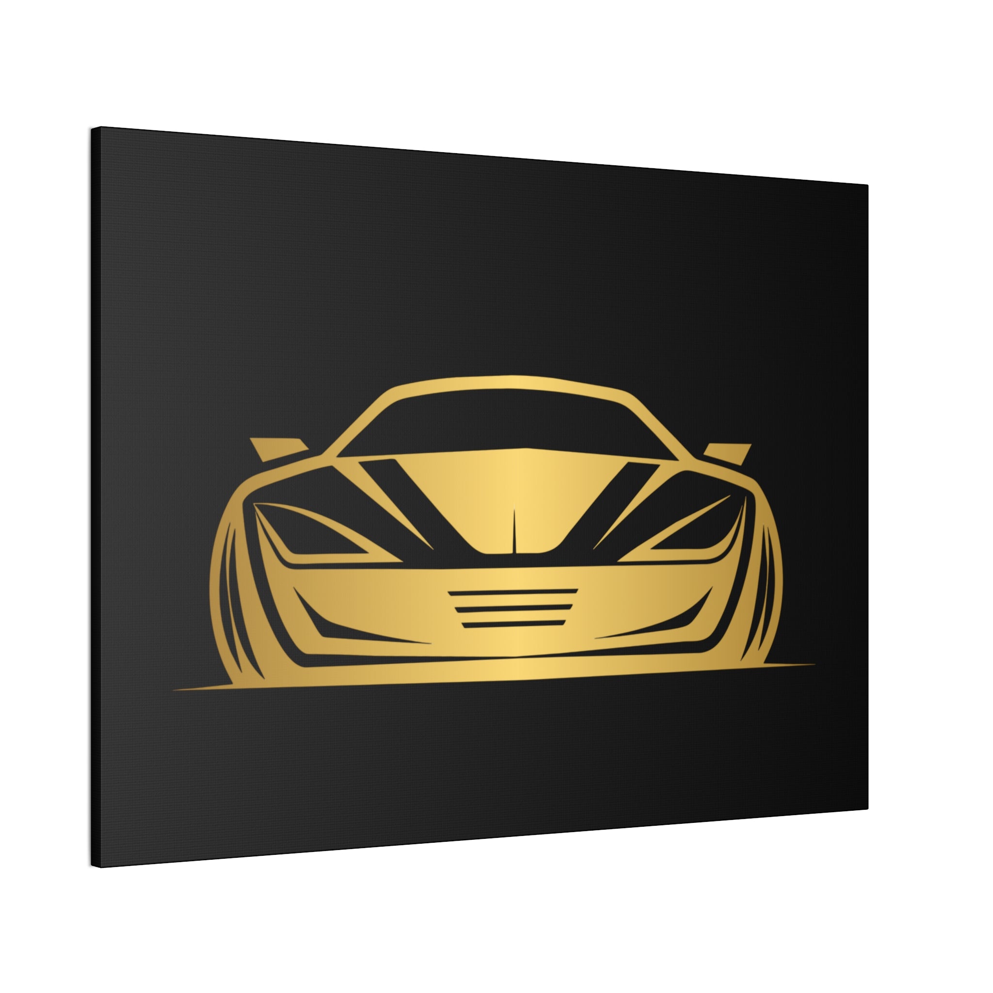 Gold Sports Car Canvas Print — Modern Automotive Wall Art