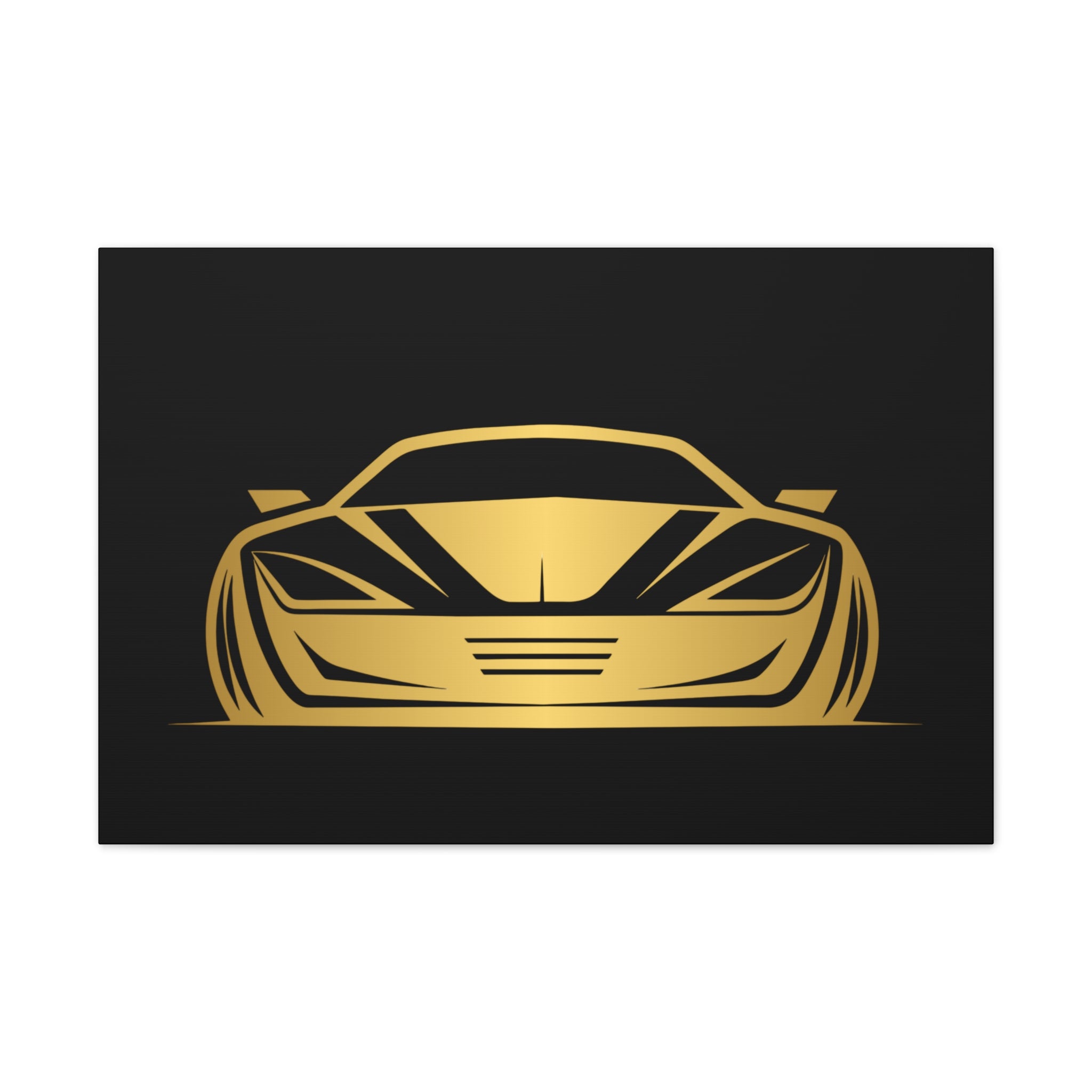 Gold Sports Car Canvas Print — Modern Automotive Wall Art