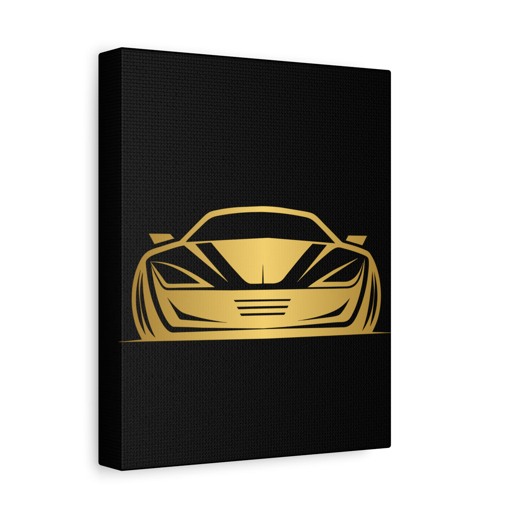 Golden Sports Car Canvas Print — Modern Automotive Wall Art