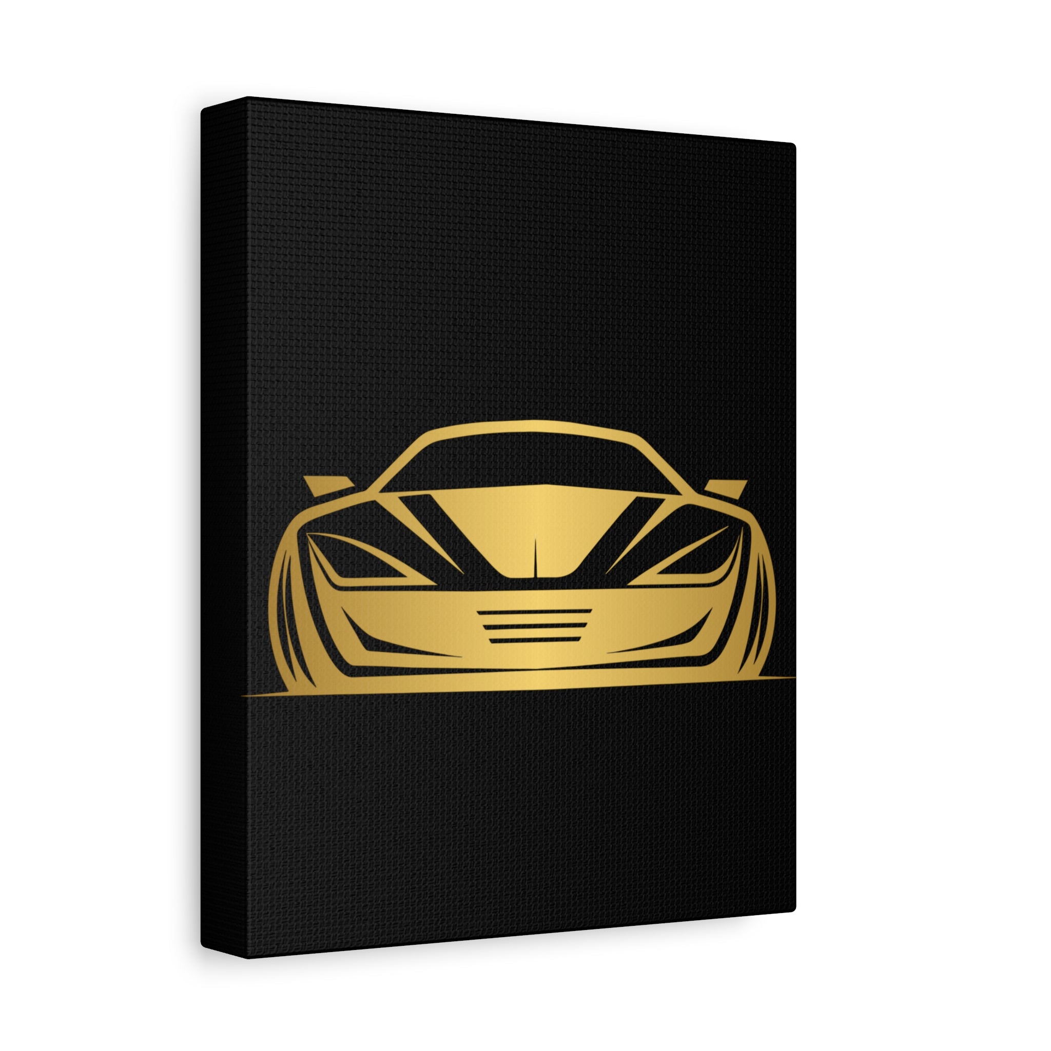 Golden Sports Car Canvas Print — Modern Automotive Wall Art