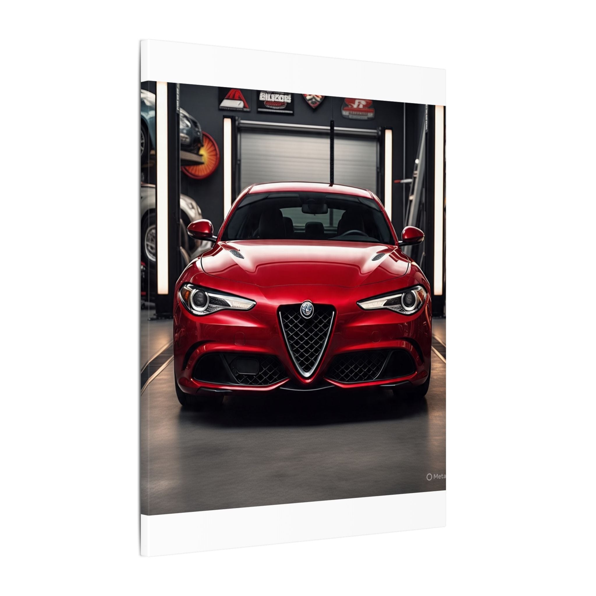 Alfa Romeo Giulia Front View Matte Canvas Wall Art — Stretched Car Photography Print