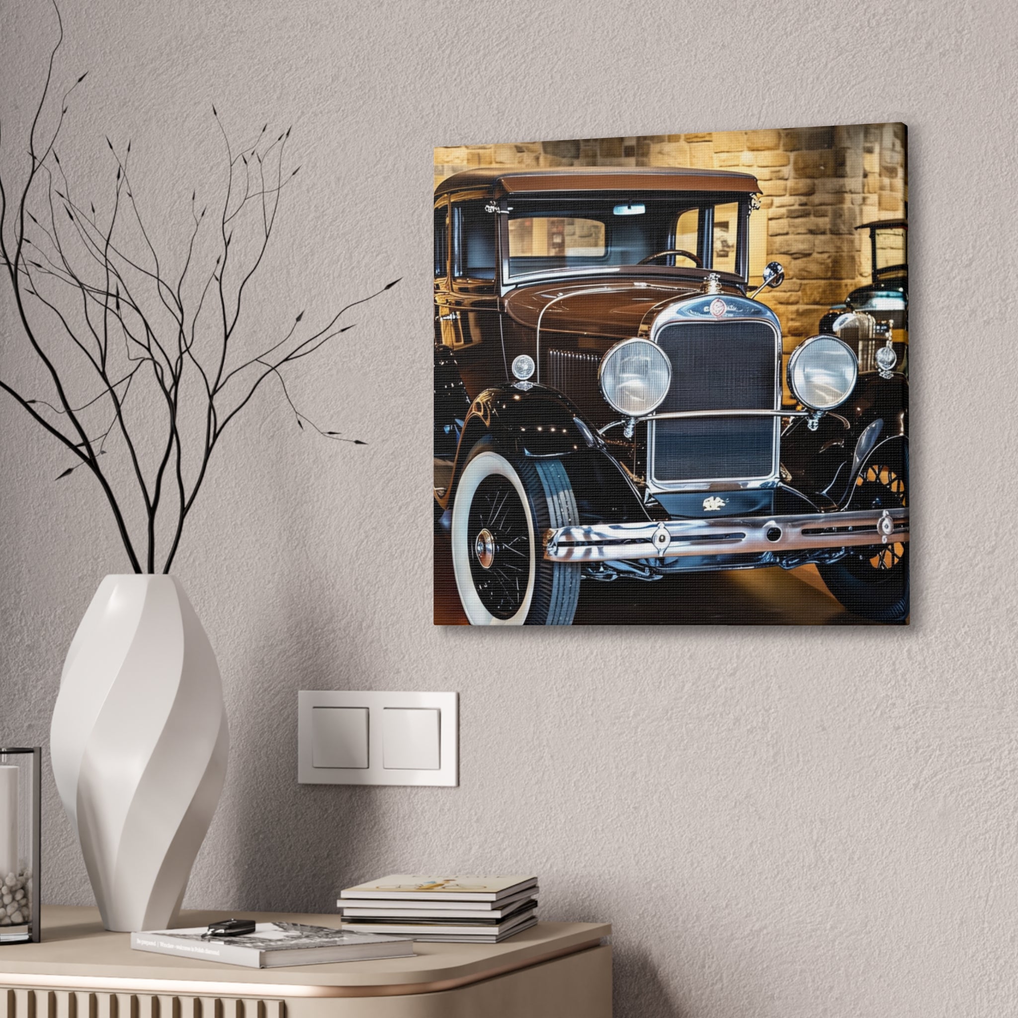 Vintage Classic Car Canvas Wall Art - Antique Auto Photography Print