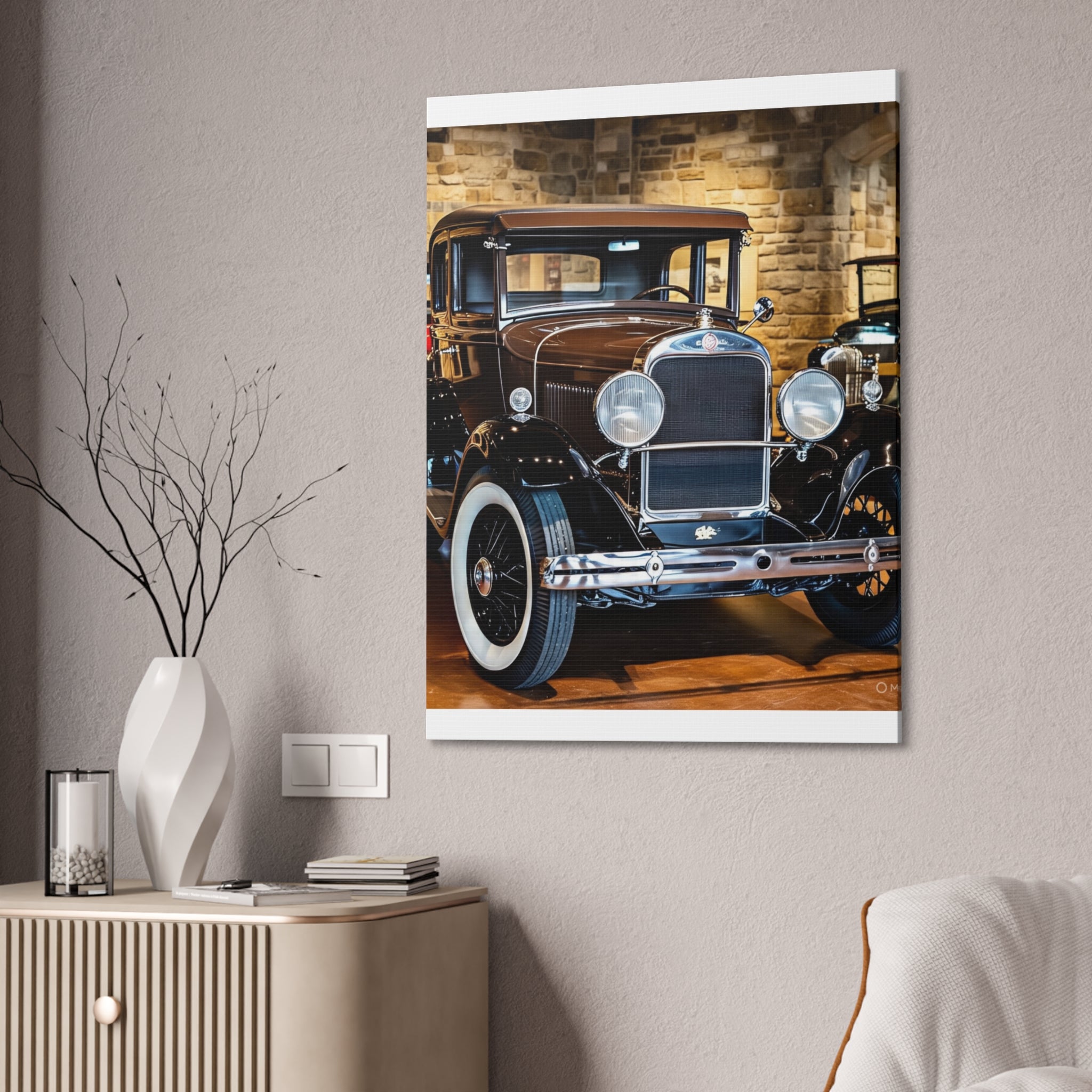 Vintage Classic Car Canvas Wall Art - Antique Auto Photography Print