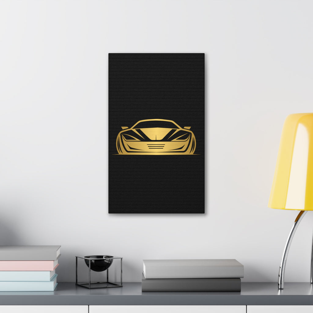 Gold Sports Car Canvas Print — Modern Automotive Wall Art