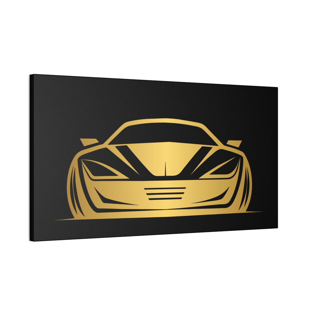 Gold Sports Car Canvas Print — Modern Automotive Wall Art