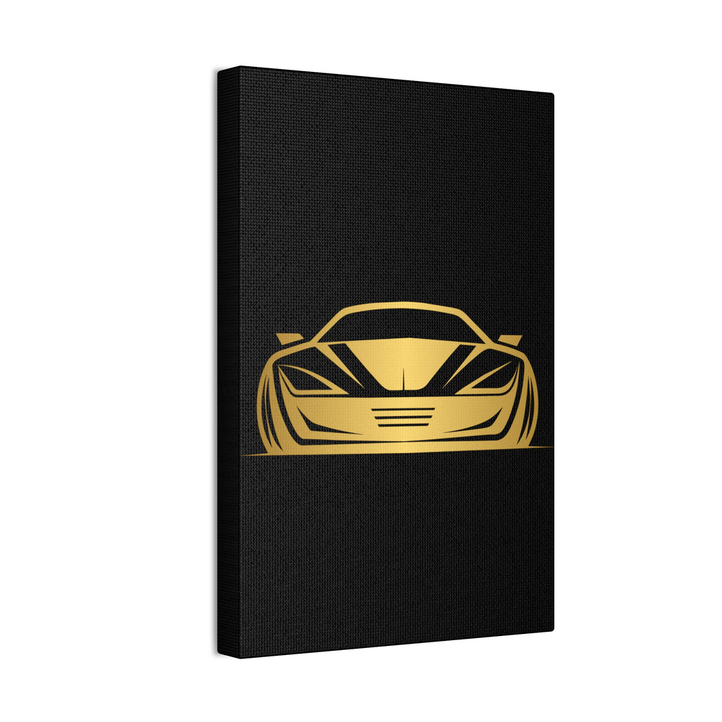Gold Sports Car Canvas Print — Modern Automotive Wall Art