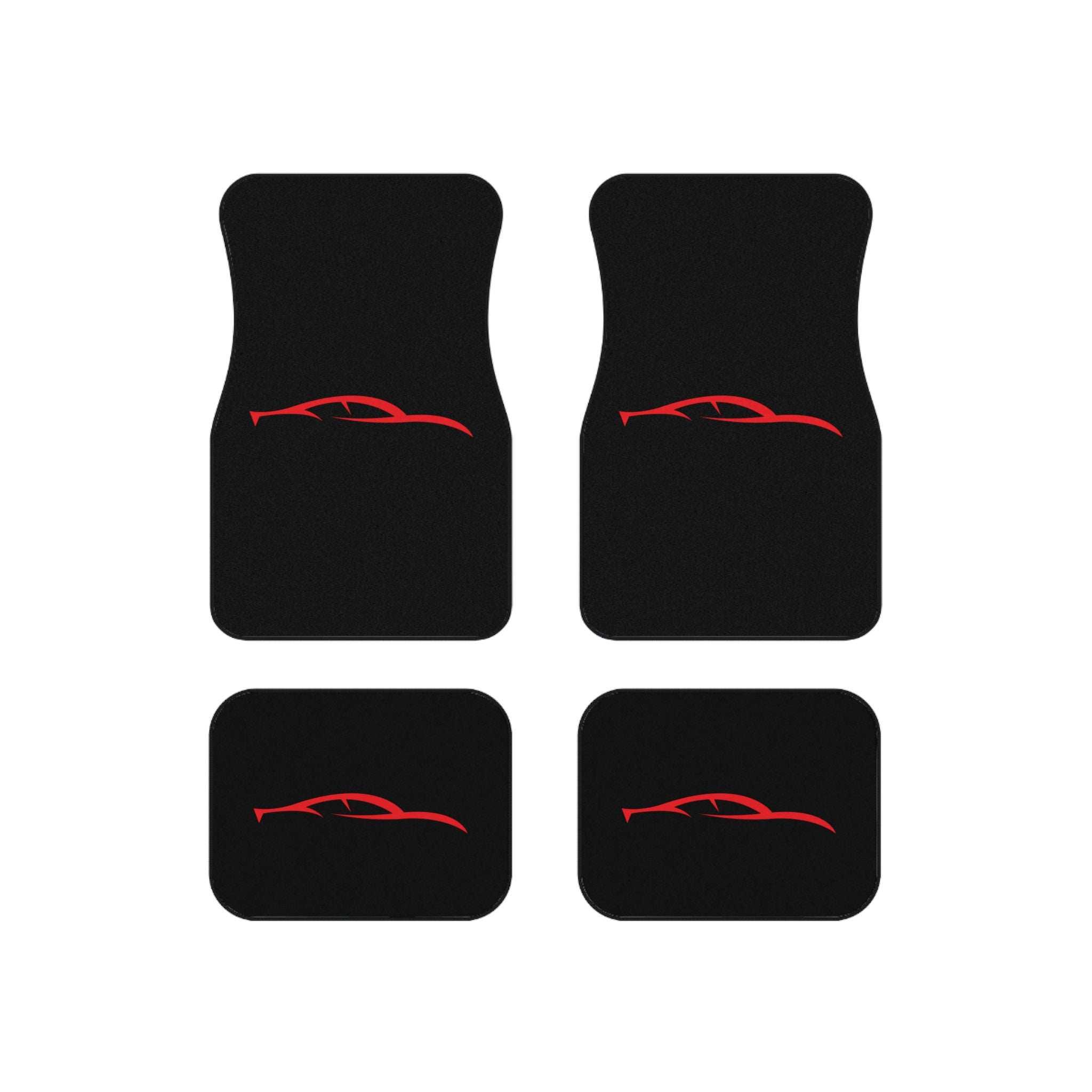 Red Silhouette Car Floor Mats (Set of 4)
