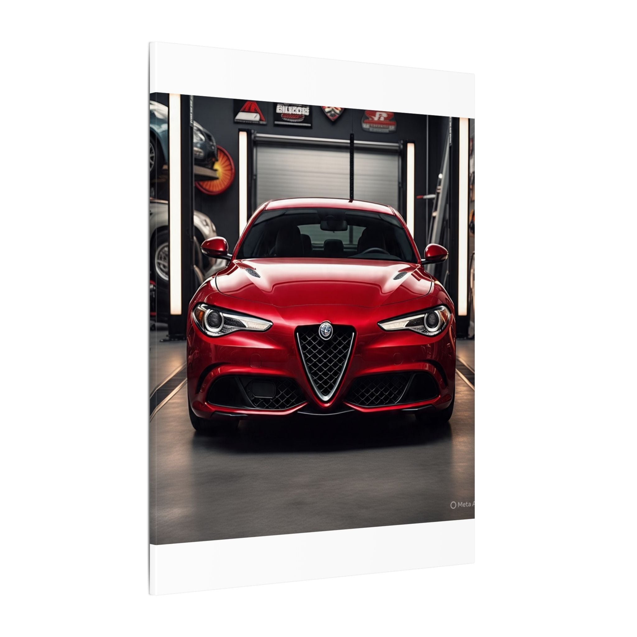 Alfa Romeo Giulia Front View Matte Canvas Wall Art — Stretched Car Photography Print