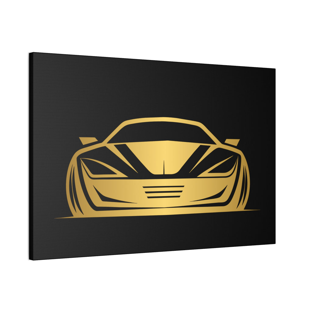 Gold Sports Car Canvas Print — Modern Automotive Wall Art