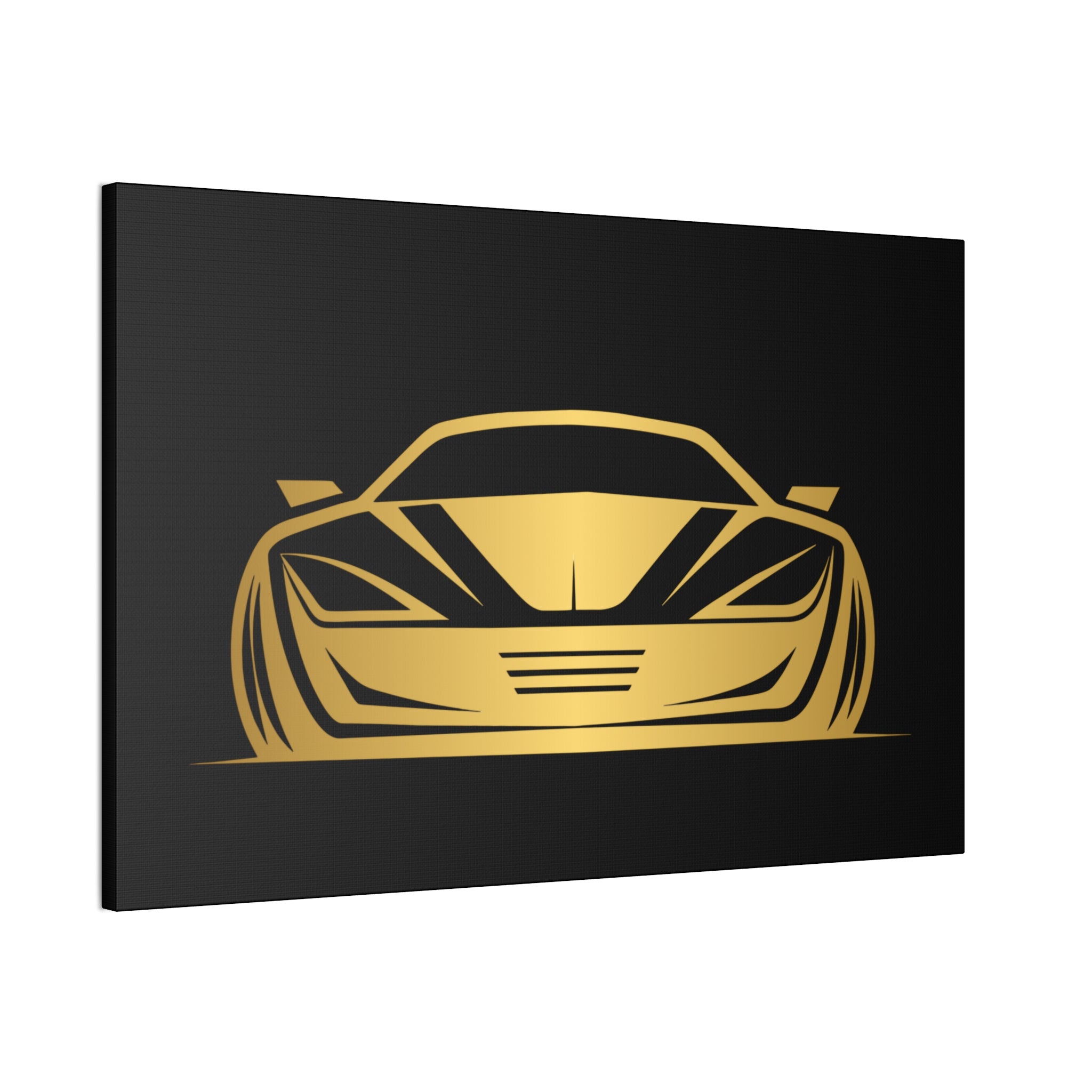 Gold Sports Car Canvas Print — Modern Automotive Wall Art
