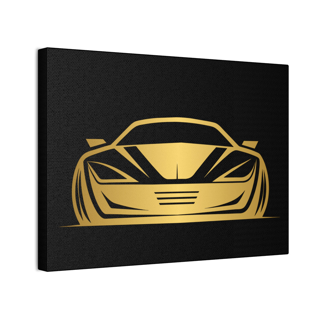 Gold Sports Car Canvas Print — Modern Automotive Wall Art