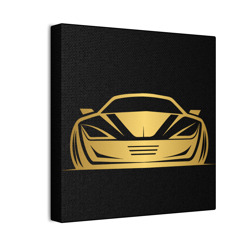 Gold Sports Car Canvas Print — Modern Automotive Wall Art