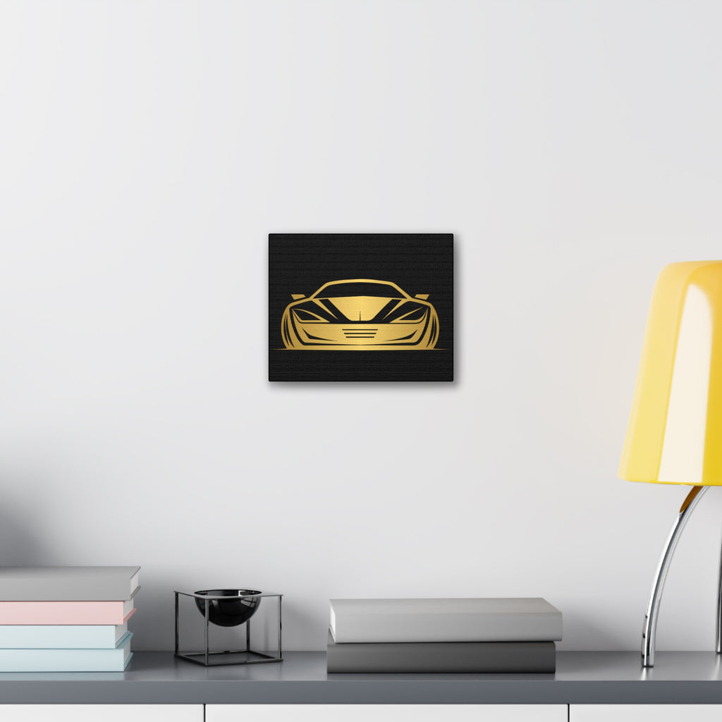 Gold Sports Car Canvas Print — Modern Automotive Wall Art