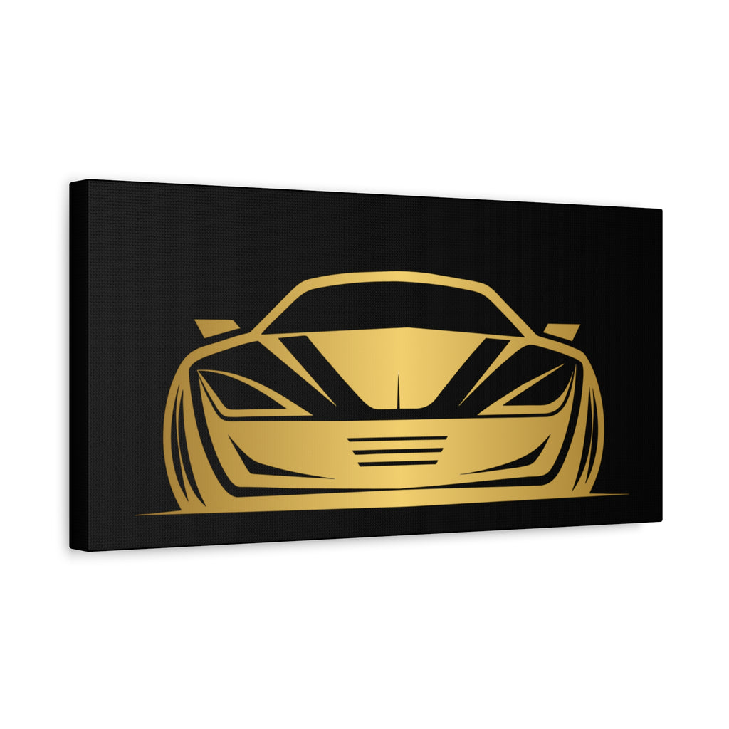 Golden Sports Car Canvas Print — Modern Automotive Wall Art