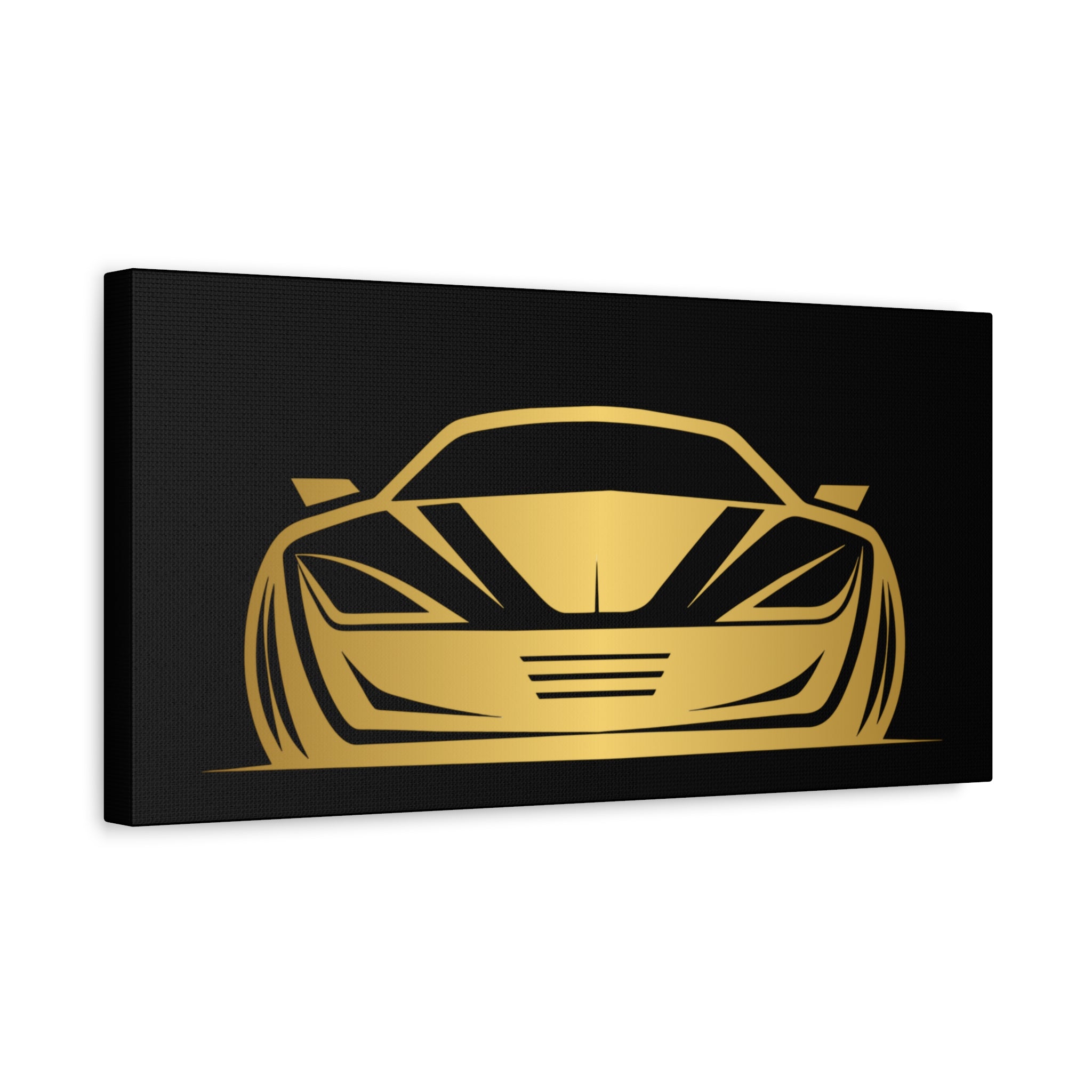 Golden Sports Car Canvas Print — Modern Automotive Wall Art