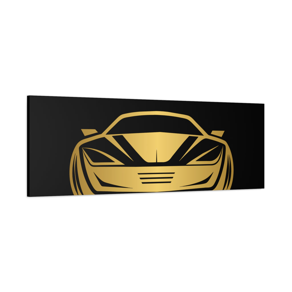 Golden Sports Car Canvas Print — Modern Automotive Wall Art