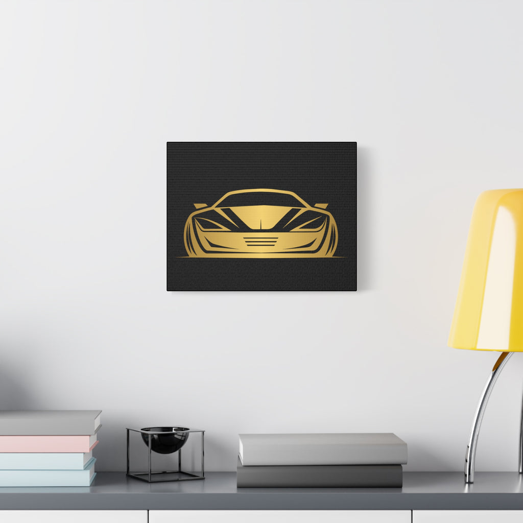 Golden Sports Car Canvas Print — Modern Automotive Wall Art