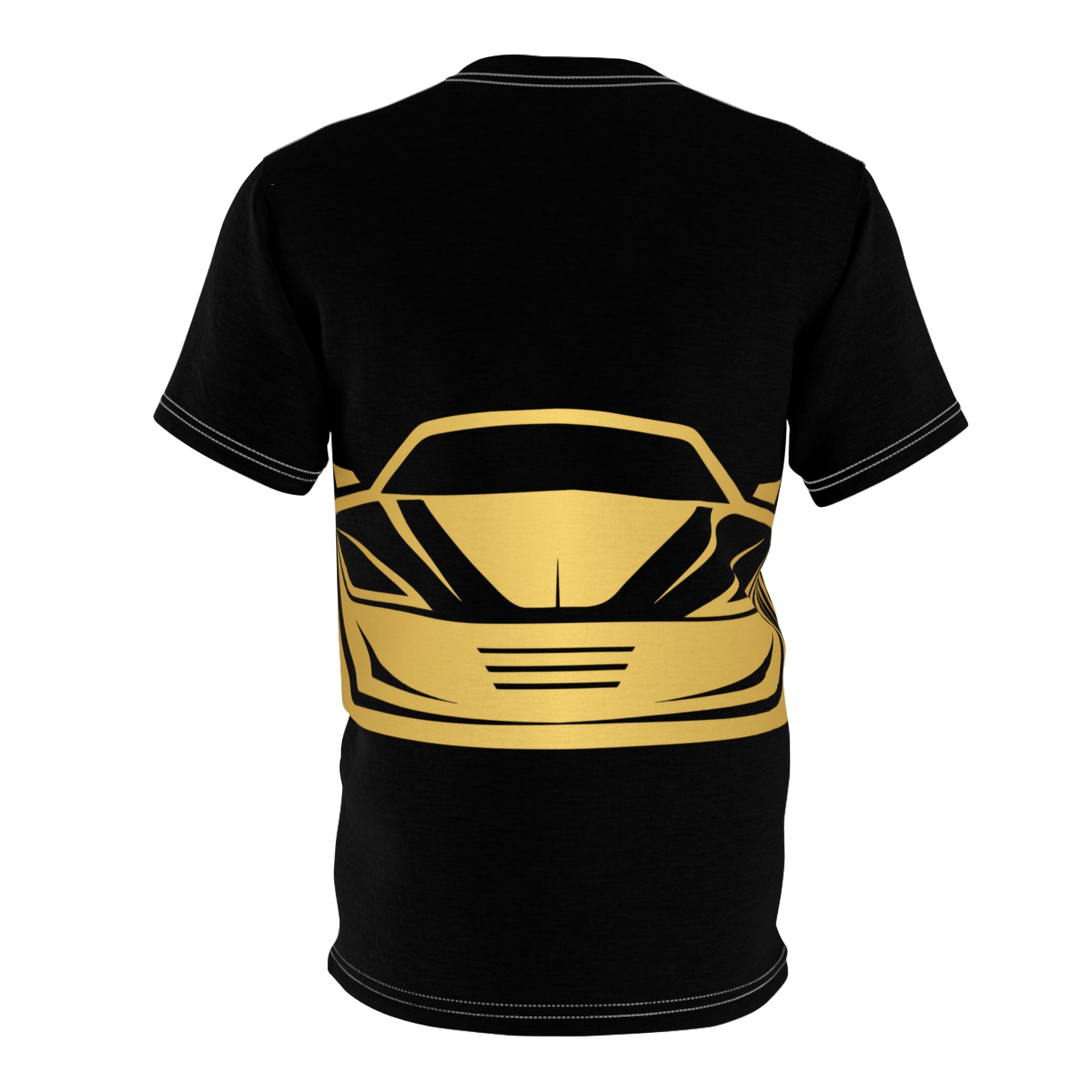 Sports Car Graphic Tee — Gold Supercar Front Print