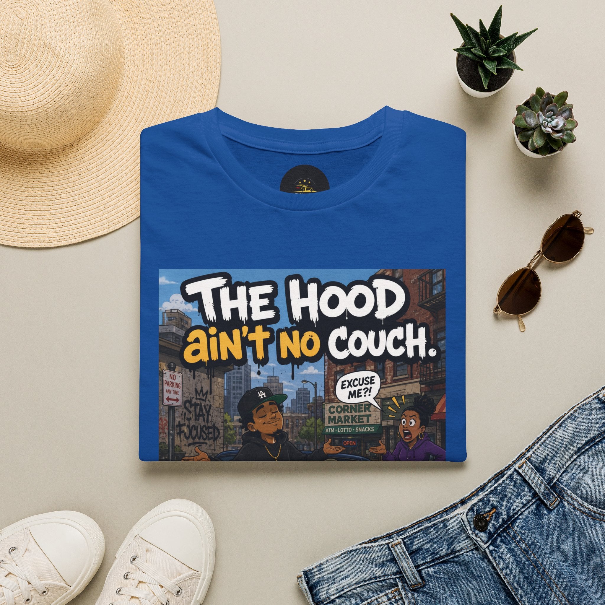 T-Shirt — "The Hood Ain’t No Couch" Urb Street Art Tee V2