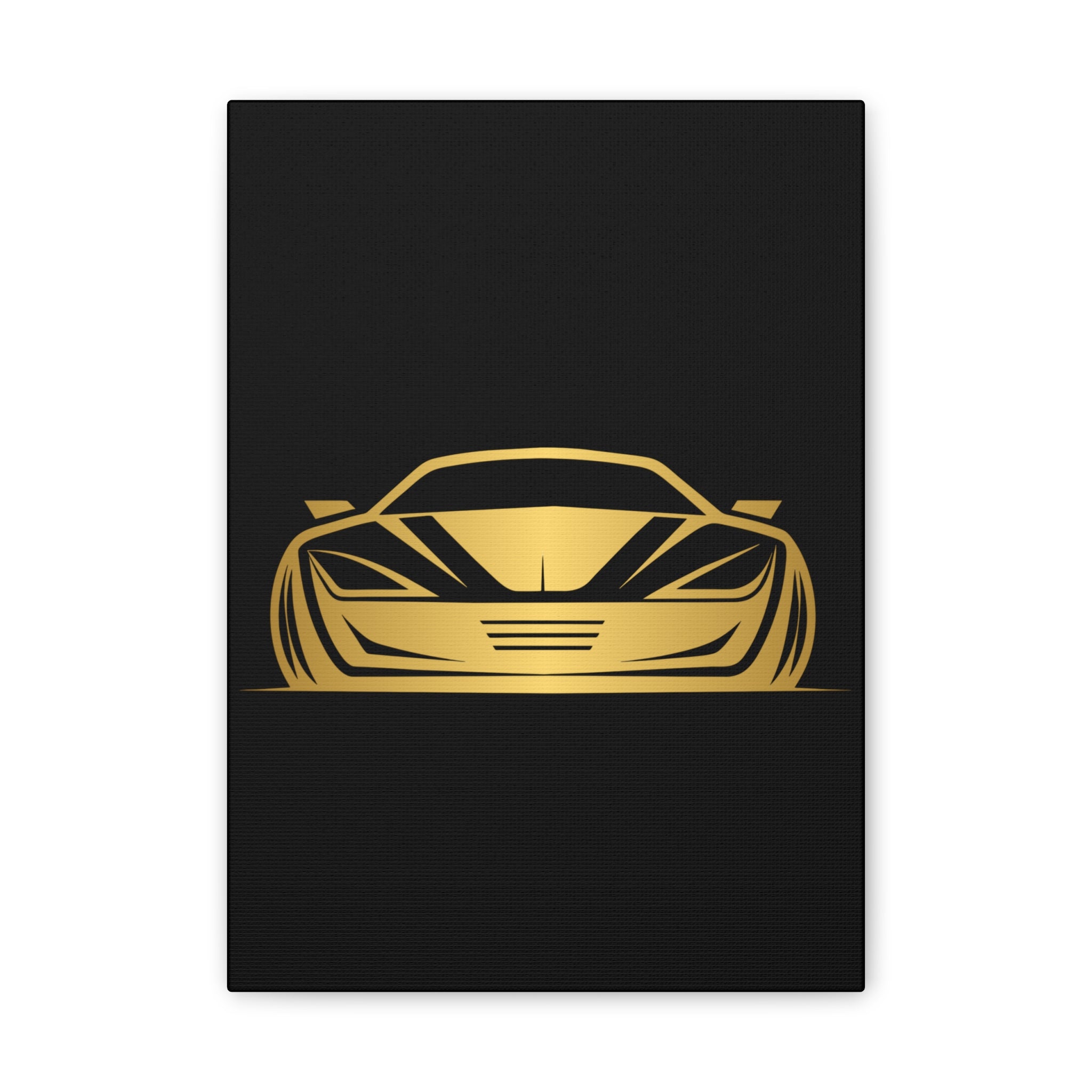 Gold Sports Car Canvas Print — Modern Automotive Wall Art