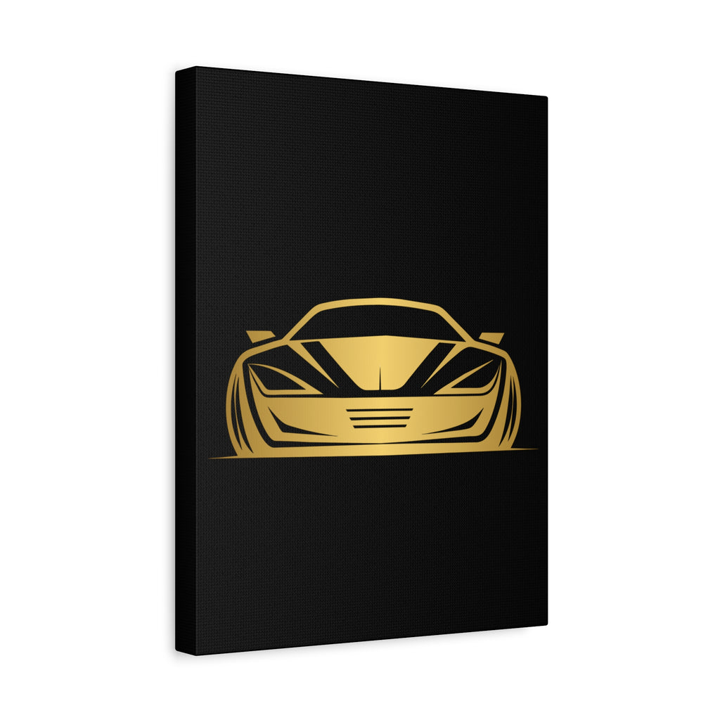 Golden Sports Car Canvas Print — Modern Automotive Wall Art