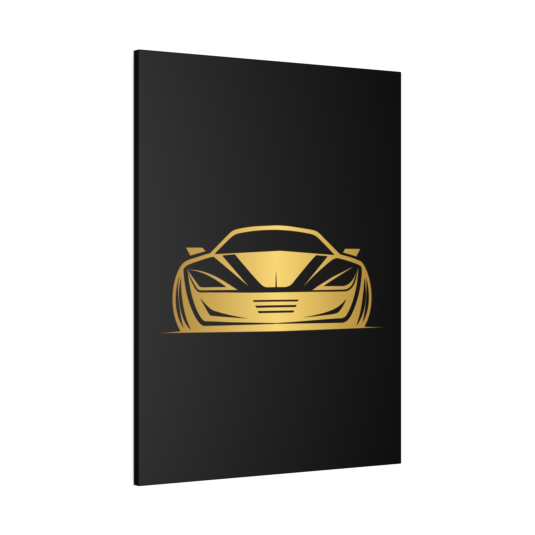 Gold Sports Car Canvas Print — Modern Automotive Wall Art
