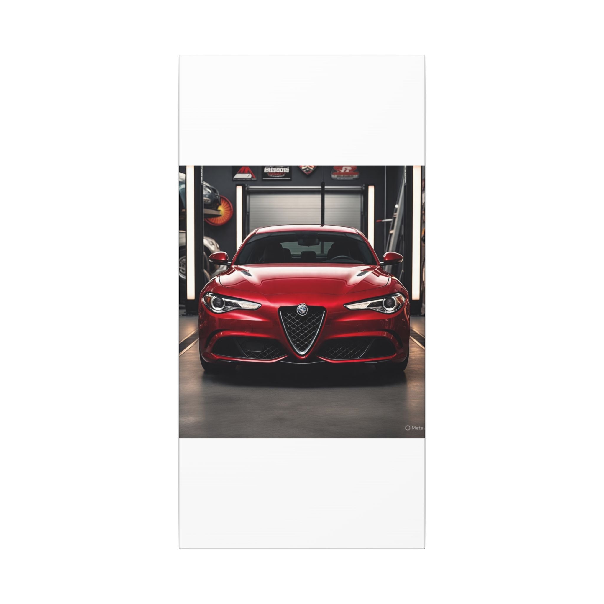 Alfa Romeo Giulia Front View Matte Canvas Wall Art — Stretched Car Photography Print