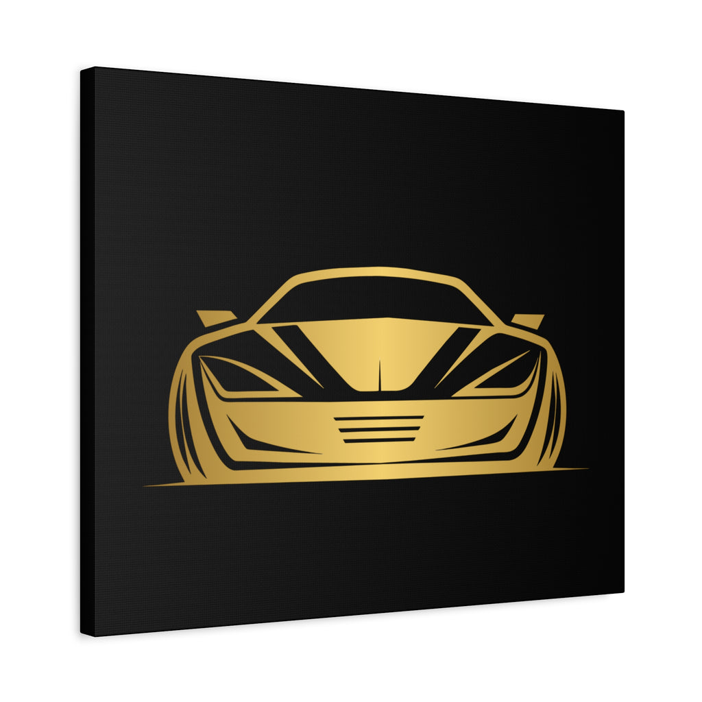 Golden Sports Car Canvas Print — Modern Automotive Wall Art