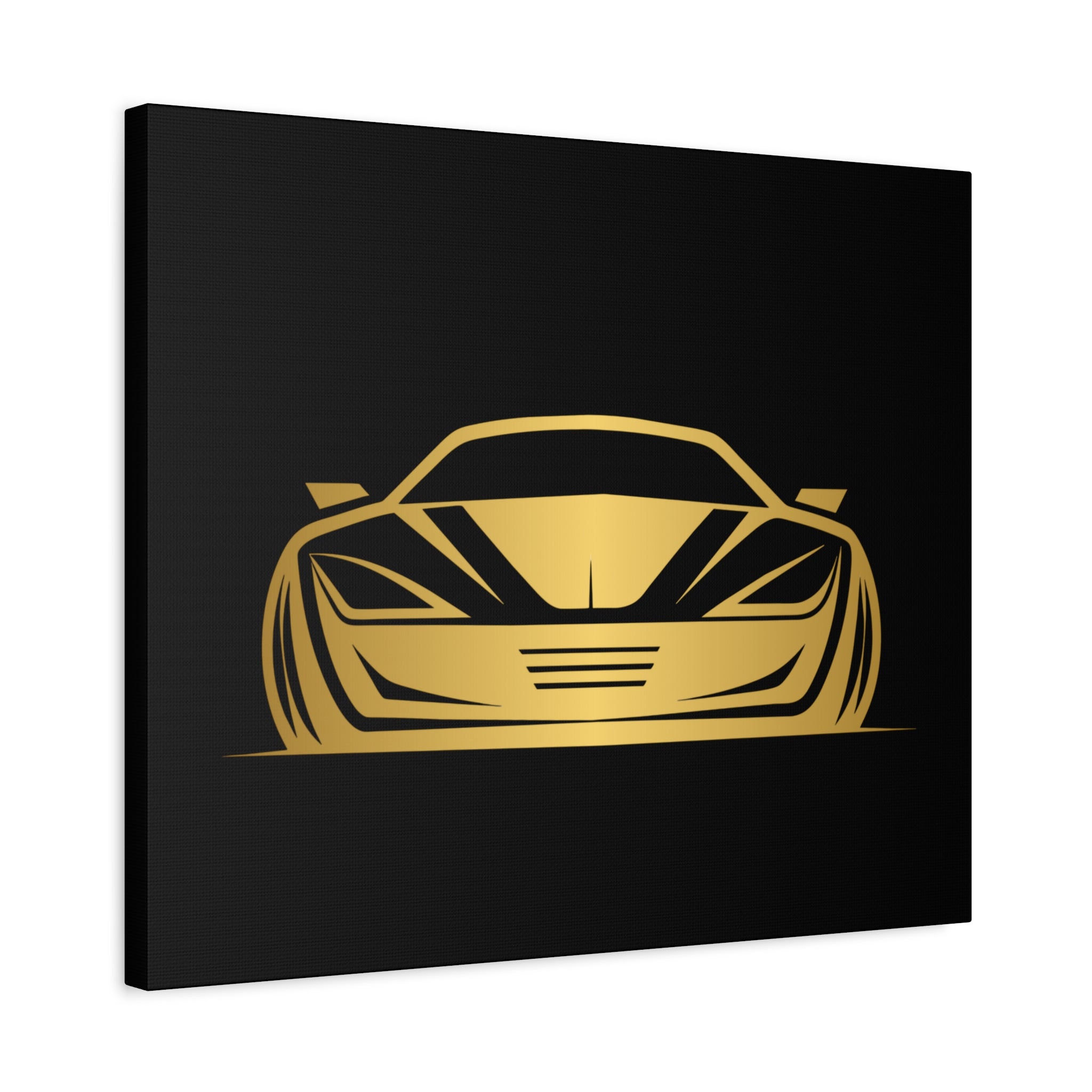 Golden Sports Car Canvas Print — Modern Automotive Wall Art