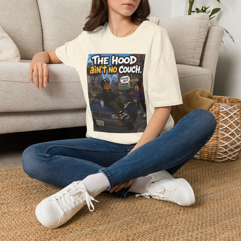 T-Shirt — "The Hood Ain’t No Couch" Urban Street Art Tee V2
