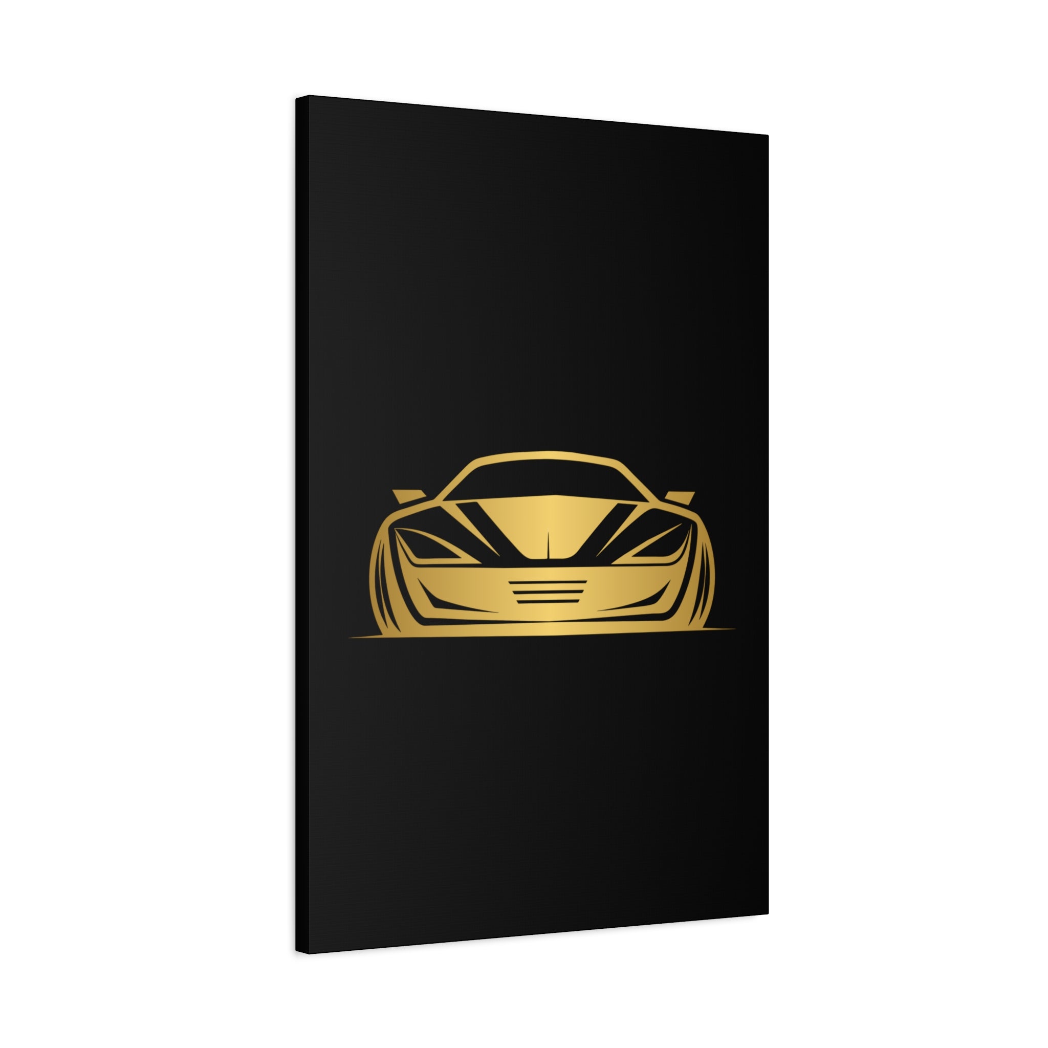 Golden Sports Car Canvas Print — Modern Automotive Wall Art