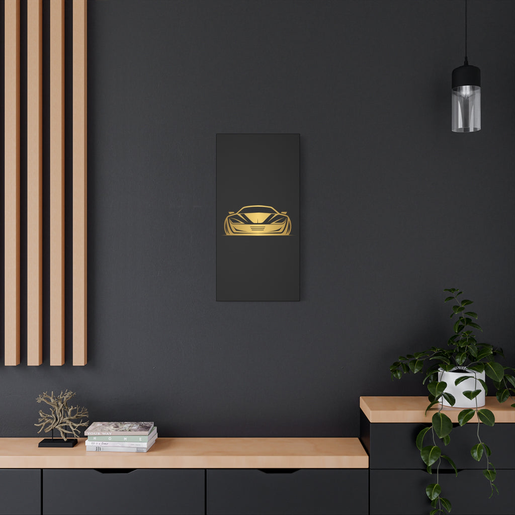 Golden Sports Car Canvas Print — Modern Automotive Wall Art
